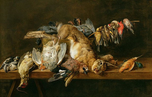 Still Life of Dead Birds and a Hare on a Table 1647 | Oil Painting Reproduction
