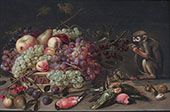 Still Life of Fruit Dead Birds and a Monkey by Clara Peeters By Adriaen Van Utrecht