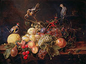 Still Life with Fruit and Birds By Adriaen Van Utrecht
