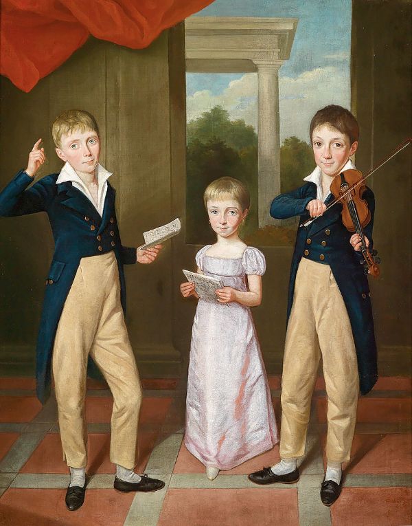 Three Children in a House Concert | Oil Painting Reproduction