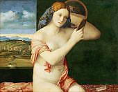 Naked Young Woman in front of the Mirror By Giovanni Bellini