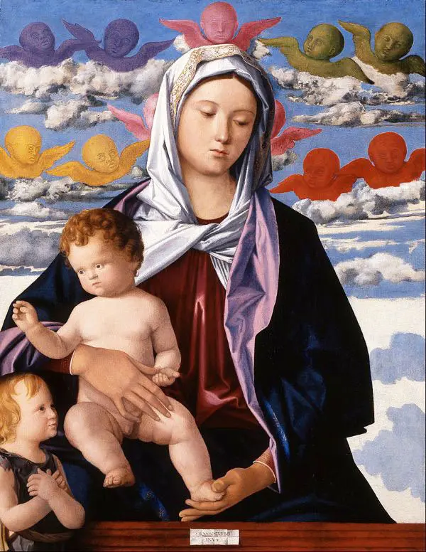 Madonna and Child with St John the Baptist By Giovanni Bellini
