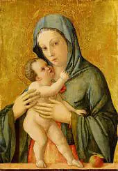 The Madonna and Child at a Ledge with an Apple By Giovanni Bellini