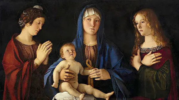 Virgin and Child with Saints Catherine and Mary By Giovanni Bellini