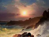 Coast Scene Mount Desert Sunrise By Frederic Edwin Church