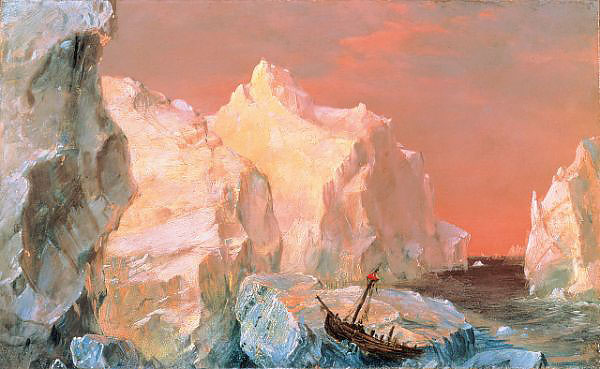 Icebergs and Wreck in Sunset 1860 | Oil Painting Reproduction