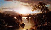 Landscape with Waterfall 1858 By Frederic Edwin Church
