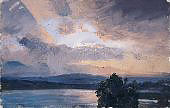 Summer Sunset from Olana By Frederic Edwin Church
