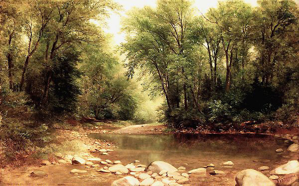 A Catskill Stream 1867 by Asher Brown Durand | Oil Painting Reproduction