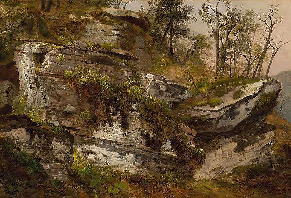 Rocky Cliff 1860 by Asher Brown Durand | Oil Painting Reproduction