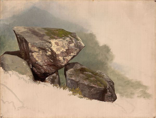 Study of a Rock by Asher Brown Durand | Oil Painting Reproduction