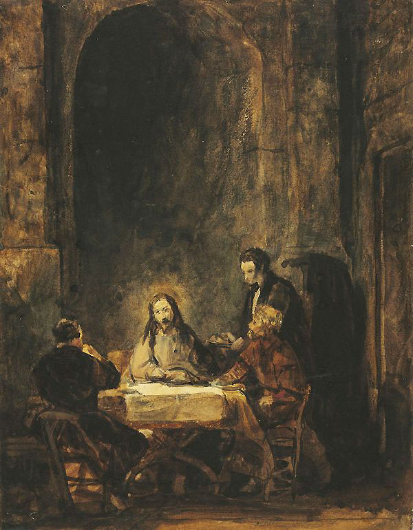 Christ at Emmaus by Benjamin West | Oil Painting Reproduction
