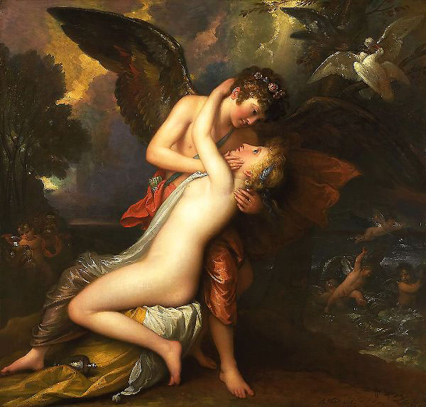 Cupid and Psyche 1808 by Benjamin West | Oil Painting Reproduction