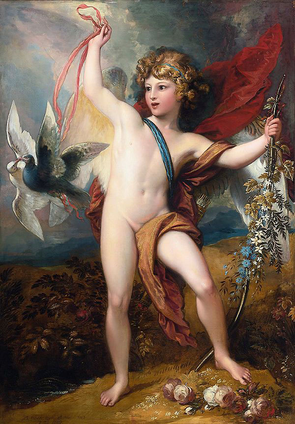 Cupid Releasing Two Doves 1798 | Oil Painting Reproduction