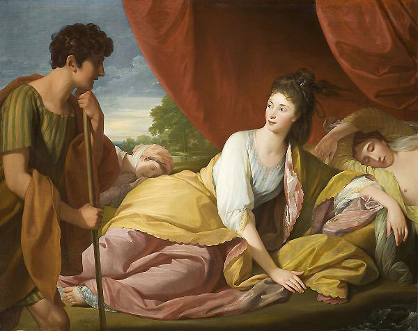 Cymon and Iphigenia 1773 by Benjamin West | Oil Painting Reproduction