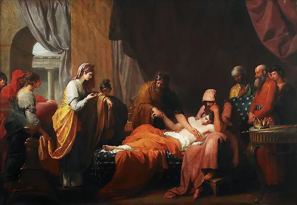 Erasistratus the Physician Discovers the Love By Benjamin West