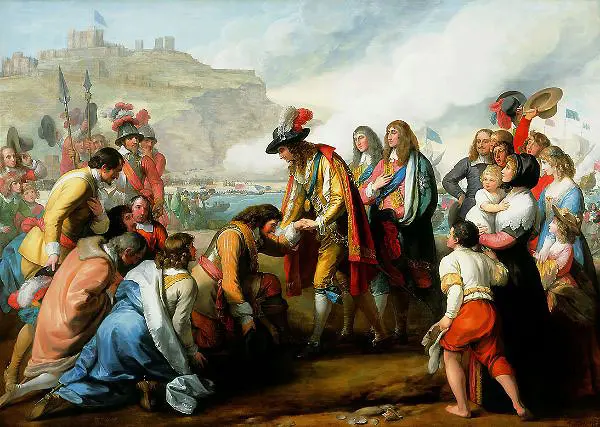 General Monck Receiving Charles II 1782 By Benjamin West
