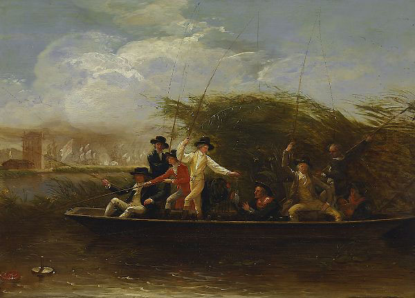 Gentlemen Fishing 1794 by Benjamin West | Oil Painting Reproduction