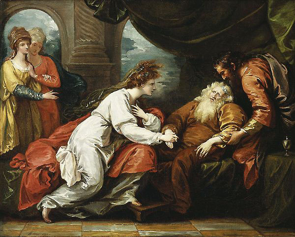 King Lear and Cordelia 1793 by Benjamin West | Oil Painting Reproduction