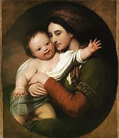 Mrs. Benjamin West and her Son Raphael By Benjamin West