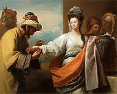 Rebecca Receiving the Bracelet at the Well By Benjamin West