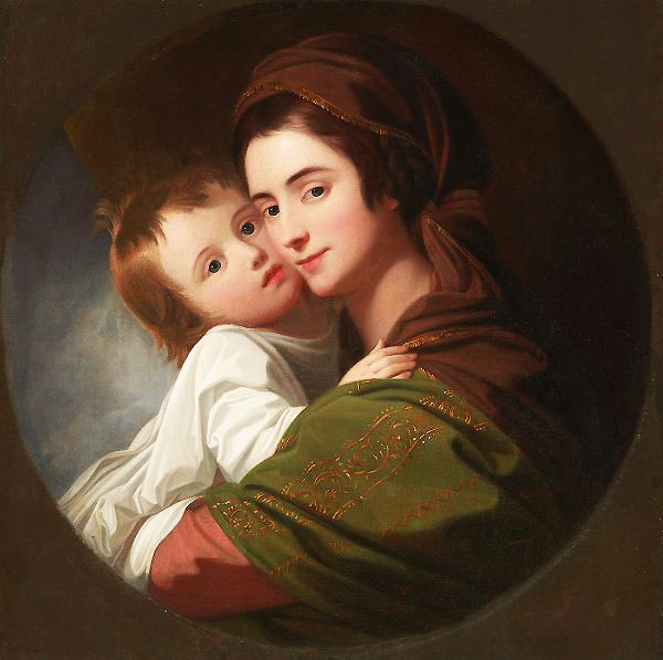 The Artist's Wife Elizabeth and Their Son Raphael | Oil Painting Reproduction