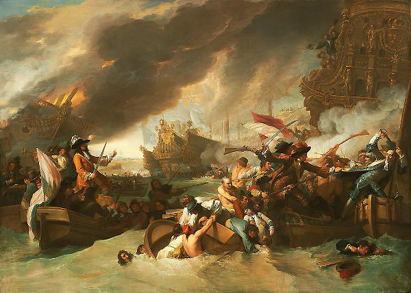 The Battle of La Hogue c1778 by Benjamin West | Oil Painting Reproduction