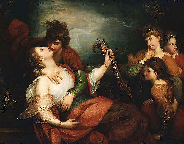 The Stolen Kiss 1819 by Benjamin West | Oil Painting Reproduction