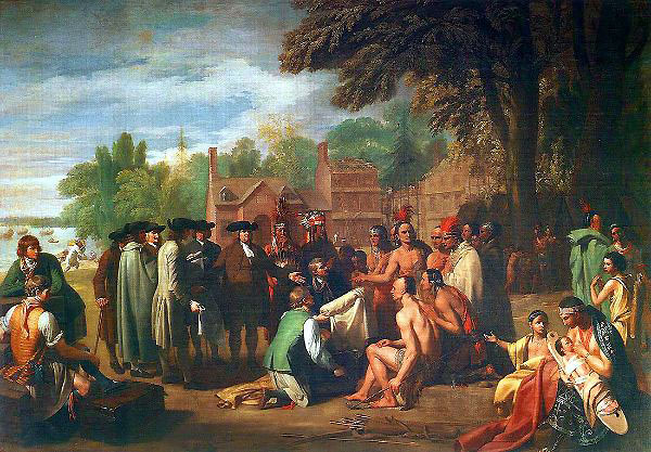 Treaty of Penn with Indians by Benjamin West | Oil Painting Reproduction