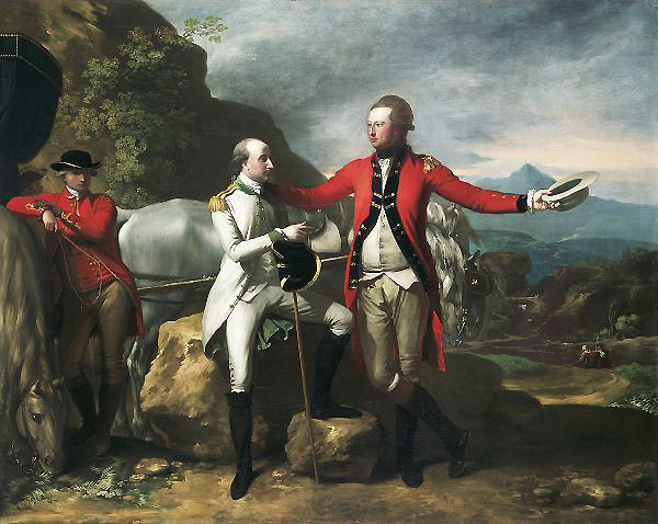 Two Officers and a Groom in a Landscape | Oil Painting Reproduction