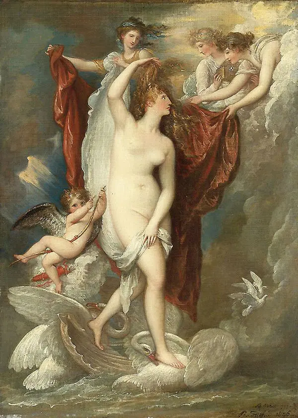 Venus at her Birth Attired by the Three Graces By Benjamin West