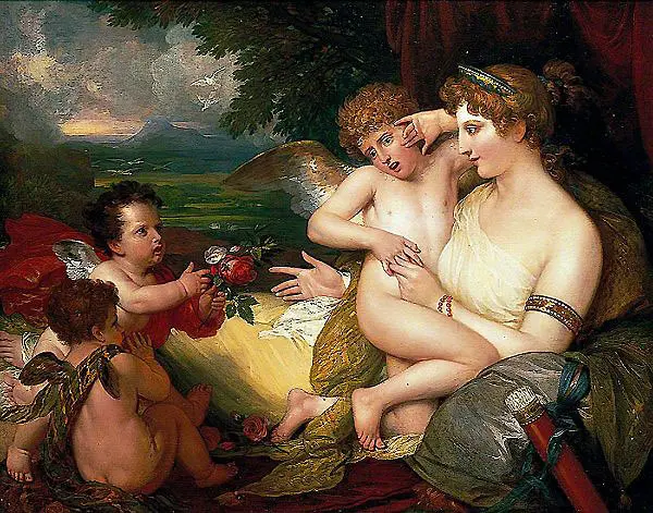 Venus Comforting Cupid Stung by a Bee By Benjamin West