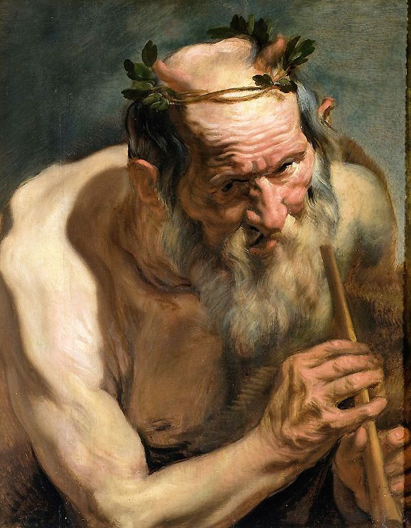 Old Satyr Holding a Flute by Jacob Jordaens | Oil Painting Reproduction