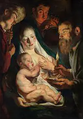 The Holy Family with Shepherds 1616 By Jacob Jordaens