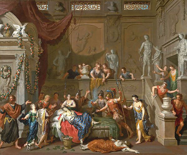 The Death of Cleopatra by Gerard Hoet | Oil Painting Reproduction