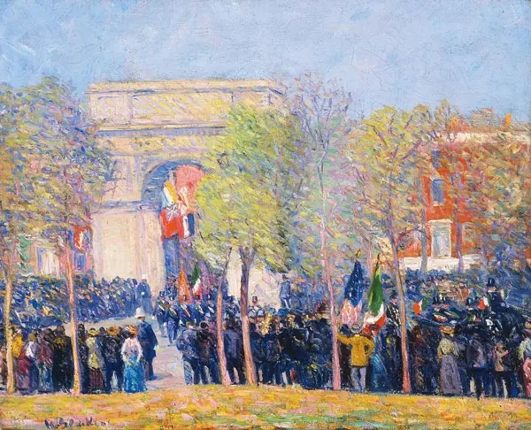 Italo-American Celebration, Washington Square By William Glackens