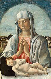Madonna Adoring the Sleeping Child By Giovanni Bellini