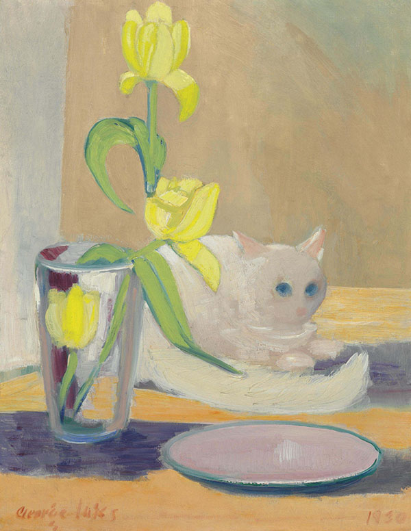 The White Cat 1930 by George Luks | Oil Painting Reproduction