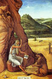 St. Jerome in the Desert c1455 By Giovanni Bellini