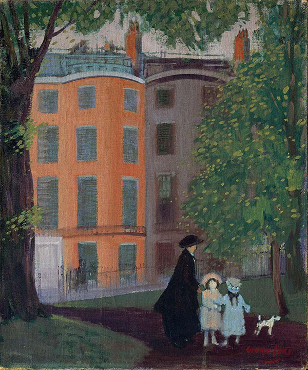 View of Beacon Street from Boston Common | Oil Painting Reproduction