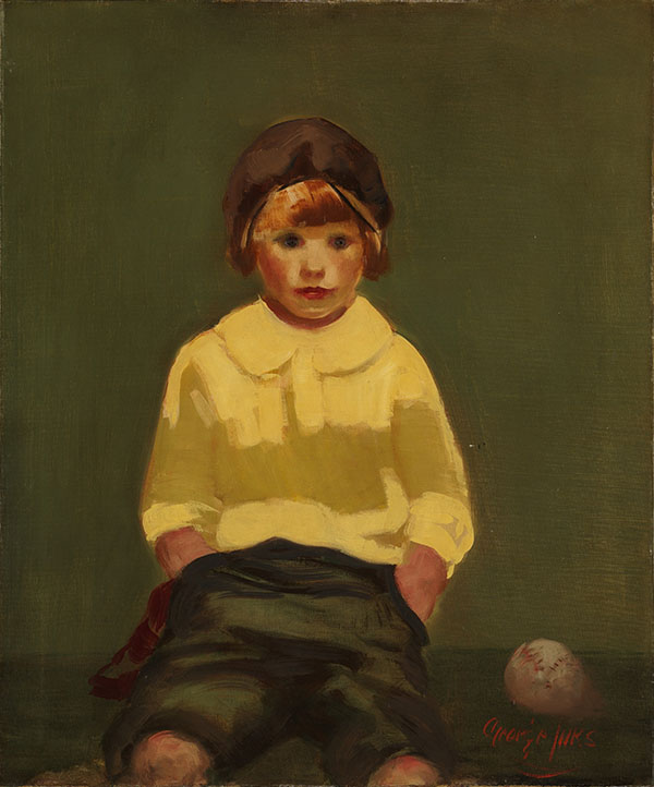 Boy with Baseball by George Luks | Oil Painting Reproduction