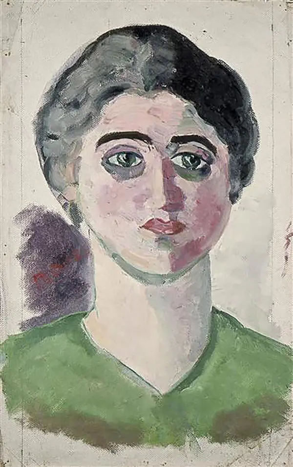 Portrait of Lena Milius By Theo van Doesburg