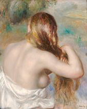 Blonde Braiding her Hair By Pierre Auguste Renoir