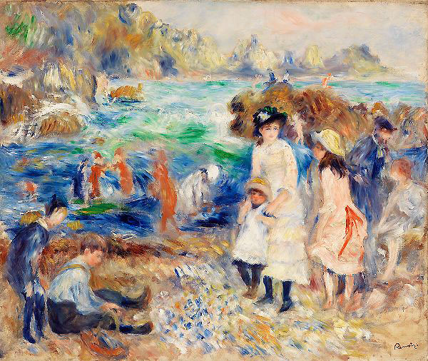 Children on the Beach Guernsey | Oil Painting Reproduction