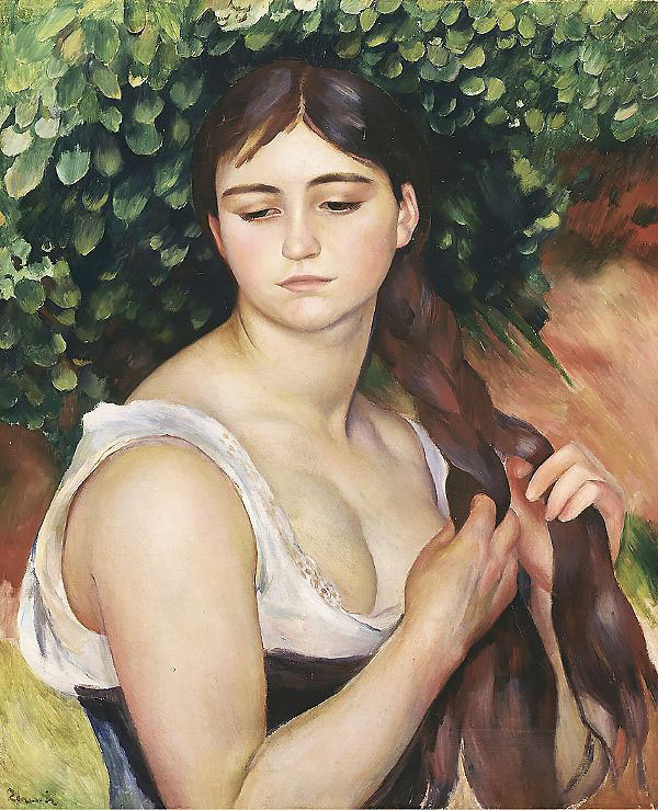 Girl Braiding Her Suzanne Valadon | Oil Painting Reproduction