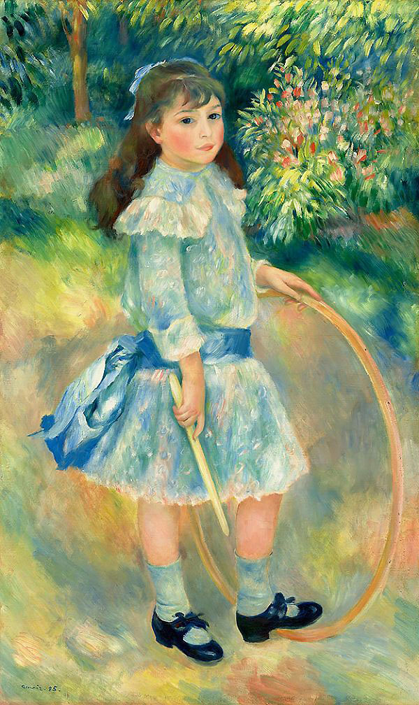 Girl with a Hoop by Pierre Auguste Renoir | Oil Painting Reproduction