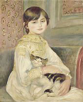 Julie Manet with Cat 1887 By Pierre Auguste Renoir