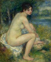 Nude Seated Girl By Pierre Auguste Renoir