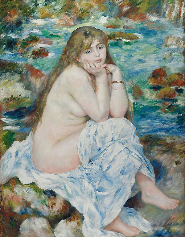 Seated Bather c1833 by Pierre Auguste Renoir | Oil Painting Reproduction