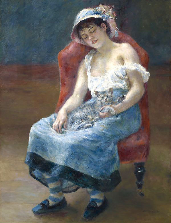 Sleeping Girl with a Cat | Oil Painting Reproduction
